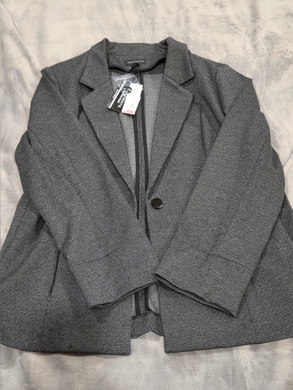 Investments Charcoal Textured Single-Button Blazer